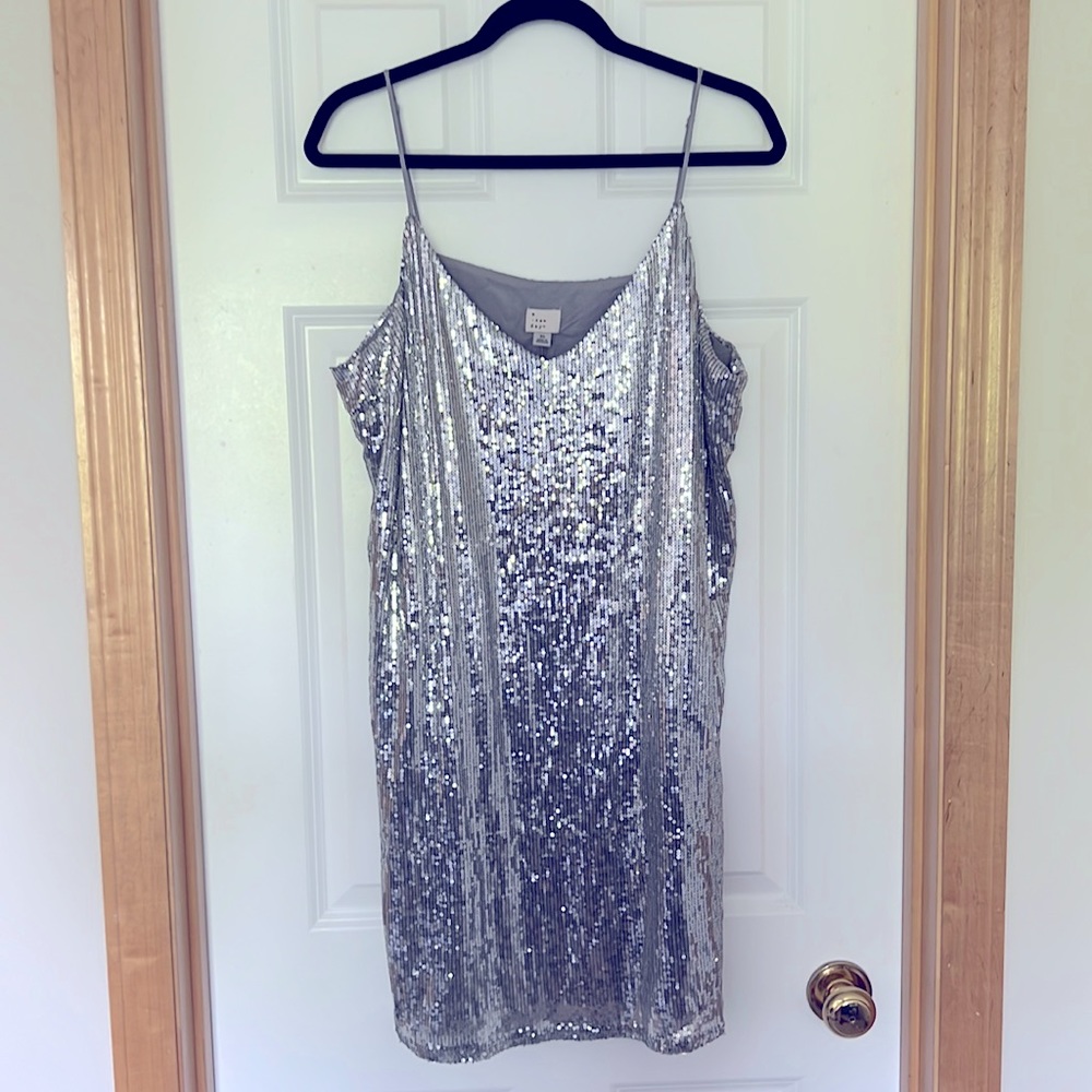 NWT Silver Sequin dress. Brand new, never worn, tags still on.